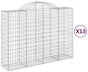 13 db íves horganyzott vas gabion kosár 200x50x140/160 cm