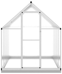 ezüstszínű alumínium melegház alapvázzal 224x169x202 cm