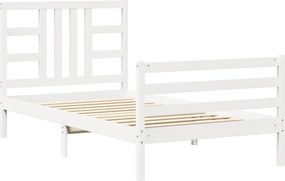 vidaXL fehér tömör fenyőfa ágy matrac nélkül 100 x 200 cm
