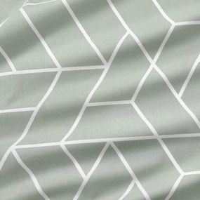 Goldea pamut függöny - mozaik minta, zsálya alapon 140x150 cm