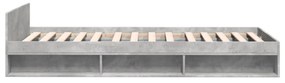 betonszürke szerelt fa ágykeret fiókkal 75 x 190 cm