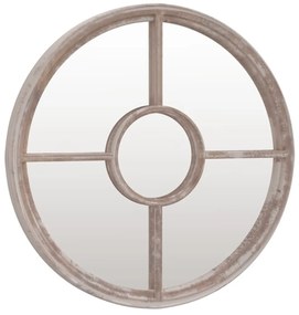 homokszínű kerek vas kerti tükör kültéri használatra 40x 4 cm