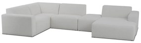 Fehér buklé sarokkanapé (U alakú) Roxy – Scandic