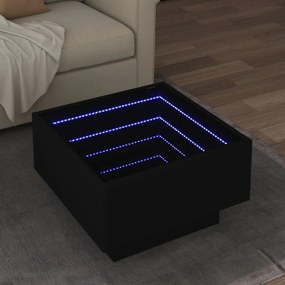 Fekete szerelt fa dohányzóasztal 50 x 50 x 30 cm