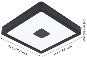 Eglo 900283 - LED Kültéri mennyezeti lámpa IPHIAS LED/17W/230V IP44 fekete