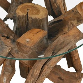 Tömör tíkfa uszadék dohányzóasztal 60 cm