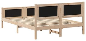 Ágykeret fejtámlával Fekete 150 x 200 cm szövet