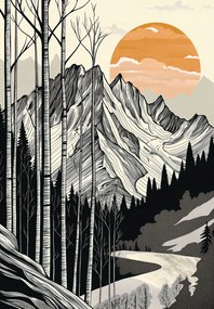 Poszter 68x98cm Hegyi fa