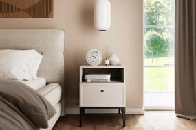 Lorini éjjeliszekrény 45 cm - kasmír / fekete fogantyú / fém lábak