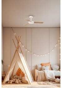 FARO 33603DC - Mennyezeti ventilátor MINI MALLORCA S barna/fehér á. 106 cm + távirányítás