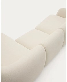 Krémszínű zsenília sarokkanapé (jobb oldali-heverő résszel) Martina – Kave Home