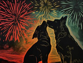 Poszter 100x75cm Kutya ölelés