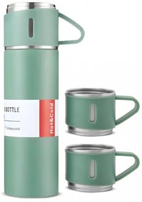 Termosz 500 ml 3 csészével HOT&COLD, zöld