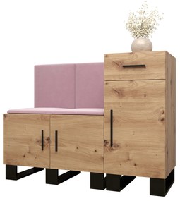 Előszobabútor Amanda 18 (artisan tölgy + rózsaszín). 1086011