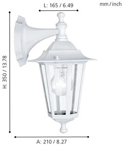EGLO 22462 - LATERNA 5 kültéri fali lámpa 1xE27/60W IP44 fehér