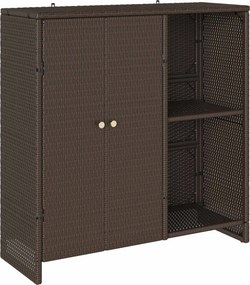 vidaXL Tárolószekrény polcokkal ajtóval Barna 100 x 36 x 102 cm Rattan
