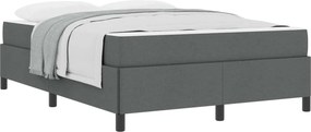 vidaXL Boxrugós ágy matracmal Sötétszürke 140 x 190 cm szövet