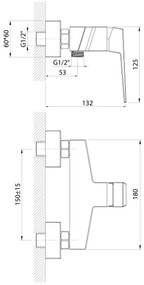 Aqualine - Zuhanycsap RITMO fényezett króm