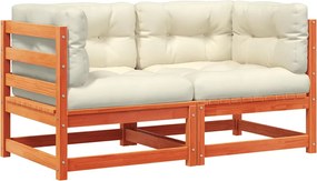 vidaXL 2 db viaszbarna tömör fenyőfa kerti sarokkanapé párnával