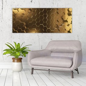 Kép - arany hatszög (120x50 cm)