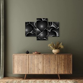 Fekete-fehér szív képe (90x60 cm)