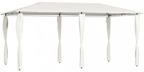 krémszínű pavilon oszlop takarókkal 2,98x5,3x2,59 m 160 g/m²