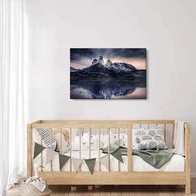 Tó és hegy képe (90x60 cm)