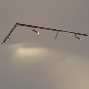 Modern sínrendszer 5 spotlámpával, sötét bronz, 1 fázisú - Iconic Ivy