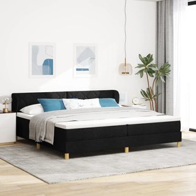 Boxspring Ágy Matracokkal - Fekete, 200x200 cm, Szövet