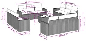 13 részes barna polyrattan kerti ülőgarnitúra párnákkal