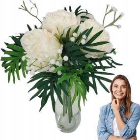 Bazsarózsa Nagy Mesterséges Virágok Csokor Nagy Sűrű Csokor Peonia Mint Élő