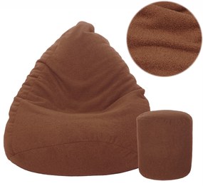 Ülőzsák lábtartóval sötétbarna Teddy