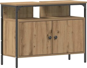 vidaXL Fürdőszobai mosdószekrény kézműves tölgy 80 x 30 x 60 cm