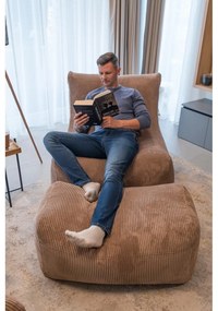 Krémszínű buklé babzsákfotel Plus 100 Lounge – SLOWDOWN