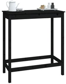 Fekete tömör fenyőfa bárasztal 100 x 50 x 110 cm