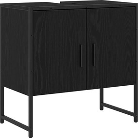 vidaXL Fürdőszobai mosdószekrény Fekete tölgy 60 x 30 x 60 cm Faanyag