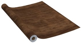 4 db sötét tölgyszínű öntapadó PVC ajtófólia 210 x 90 cm