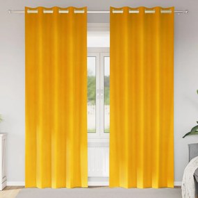 Függönyök függönyökkel 2 pcs Mustár sárga 140 x 225 cm Bársony
