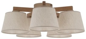 Brilagi - Felületre szerelhető csillár LATTE SABIA 5xE27/15W/230V fenyő/krémszínű