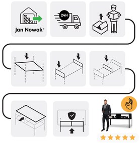 MATTEO dohányzóasztal 900 x 450 x 450 mm, fekete