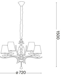 Ideal Lux - Csillár láncon PEGASO 5xE14/28W/230V átm. 72 cm arany