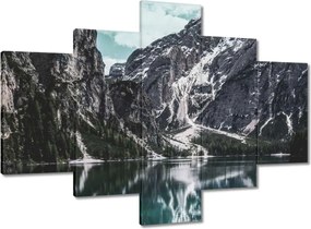 Vászonkép 100x70 Tó az Alpokban Hegyek