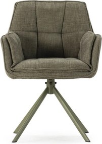 Zöld kárpitozott étkezőfotel szett 2 db-os Keiko – Marckeric