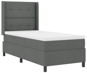 Boxspringágy matraccal Sötétszürke 100x200 cm Szövet
