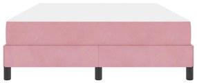 Boxspring ágy matraccal Rózsaszín 140 x 190 cm Bársony