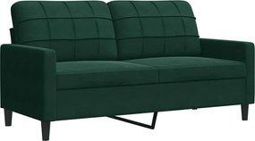 vidaXL kétszemélyes sötétzöld bársony kanapé 140 cm