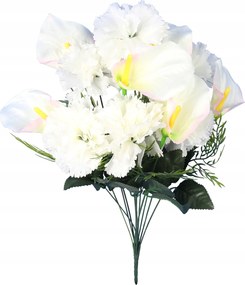 Művirág csokor mix 12 Fehér szegfűvel, call Dekoráció