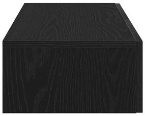 Falipolc fiókokkal fekete 80x33x17 cm műszaki fa