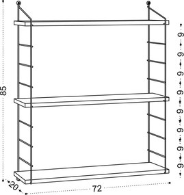 Armoni fali polc, tölgy, 72 cm – TR775DCM1686