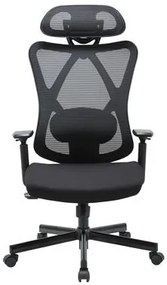 Irodai forgószék, szövetborítás, állítható dőlésszögű fejtámla, Cope HU, fekete (BBSZV419)